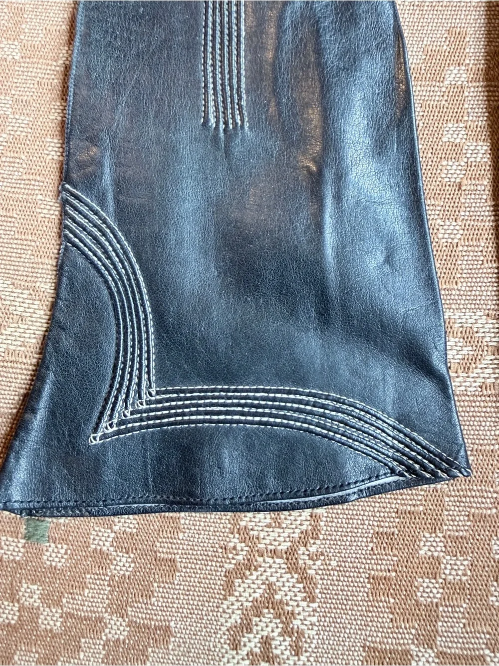 Vintage Meyers Make Black Leather Gloves Made in USA Women’s Size 7½
